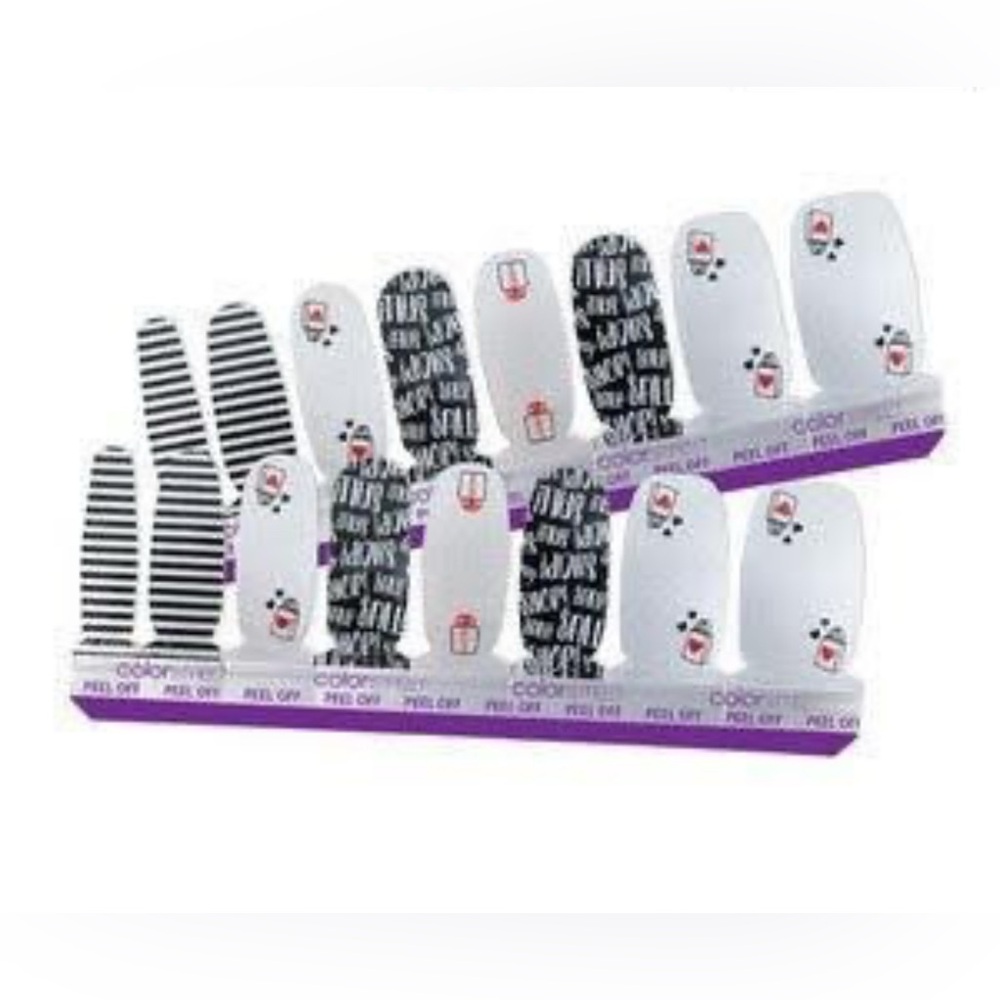 *Retired, HTF* Color Street: Shop Dead Gorgeous | Black Red Silver Stripes Gift - Picture 8 of 8